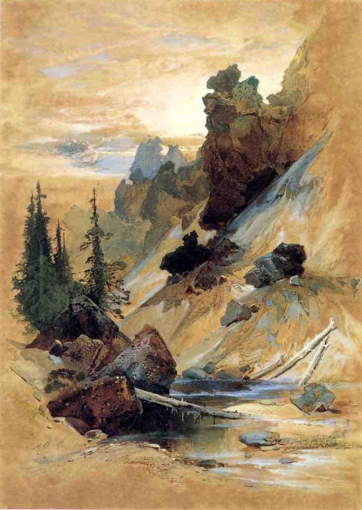 Thomas Moran The Devil's Den on Cascade Creek